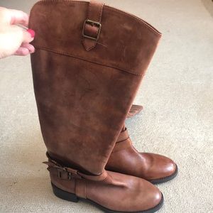 NWOT INC brown knee high boots, Sz 5